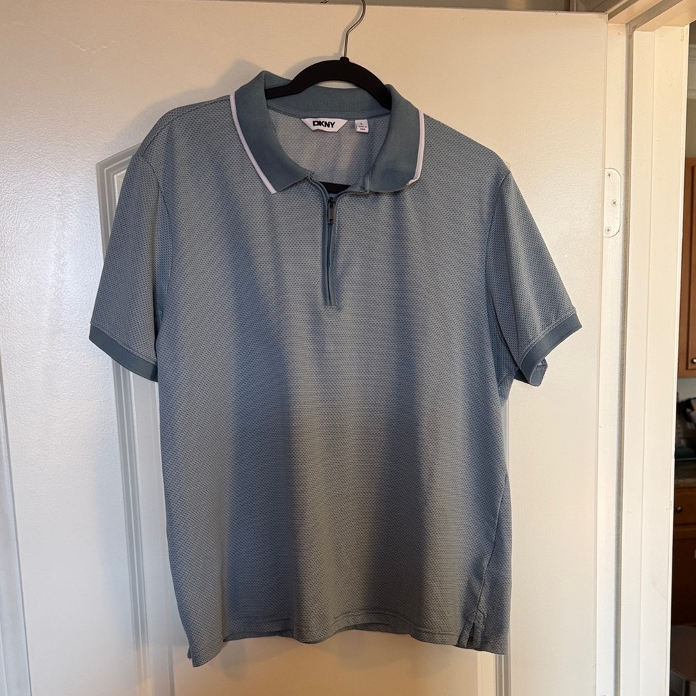 DKNY Men's Polo Shirt in Light Blue